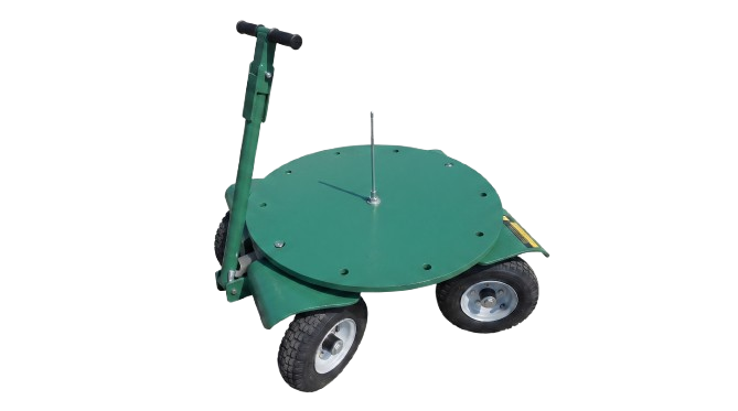 Round bale unroller cart